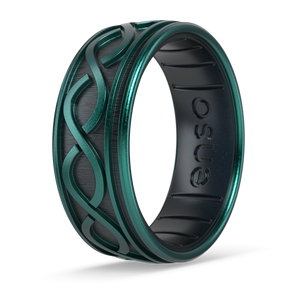 Image of Aragorn’s™ Devotion Ring - DualTone iridescent emerald outside with black pearl underlayer.