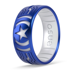 Image of Captain America’s Shield Ring - pearl and sapphire.