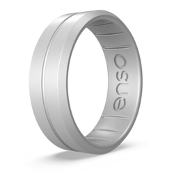 Classic Contour Silicone Ring Silver