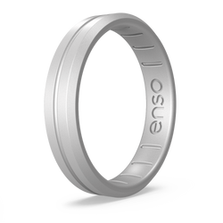 Thin Contour Silicone Ring Silver