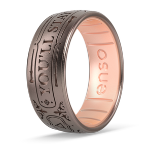 Image of You’ll Stay With Me Ring - Rose gold inside, with a wild rose outside, light copper color.