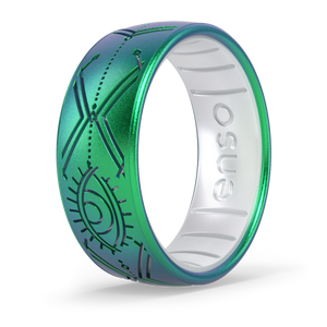 Image of I Put a Spell on You Ring - Blue-green and pearl.