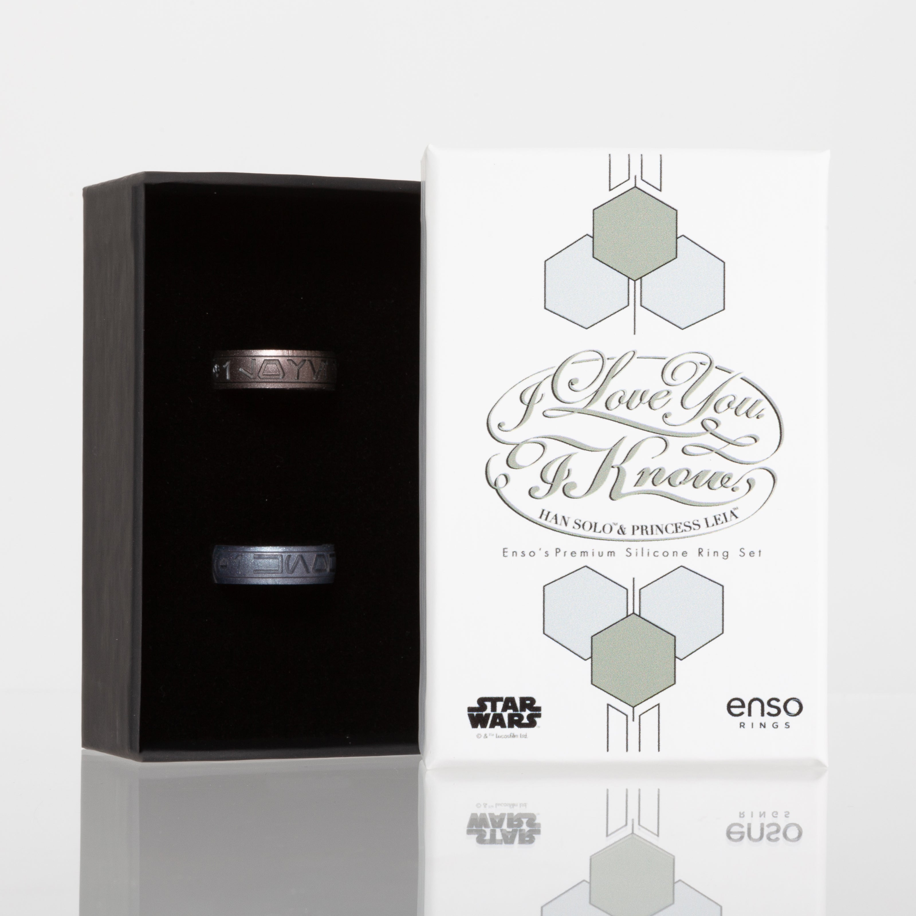 Star Wars Enso Aurebesh “I love you, I know” shops Silicone Ring Set