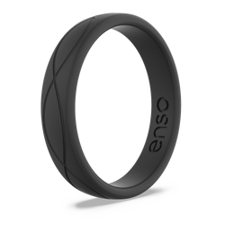 Women's Infinity Silicone Ring Obsidian