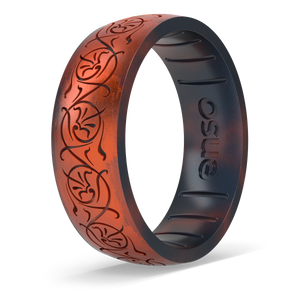 Image of Gandalf’s Ember Light Ring - Distressed Metallic warm red outer ring with metallic true black inner ring.