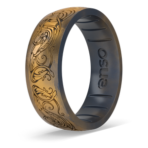 Image of Saruman’s Spell Ring - Distressed Metallic warm golden yellow outer ring with metallic true black inner ring.