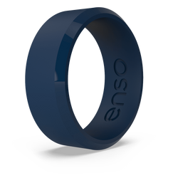 Bevel Silicone Ring Navy Blue