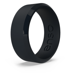 Bevel Silicone Ring Obsidian