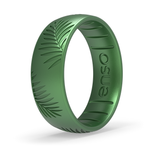 Image of Loch Ness Palm Frond Ring - Dark green with bronze undertones.