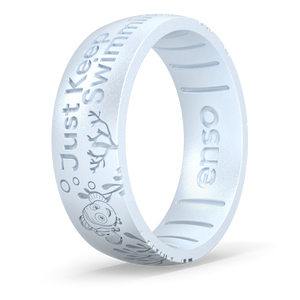 Image of Keep Swimming Ring - White with blue undertones.